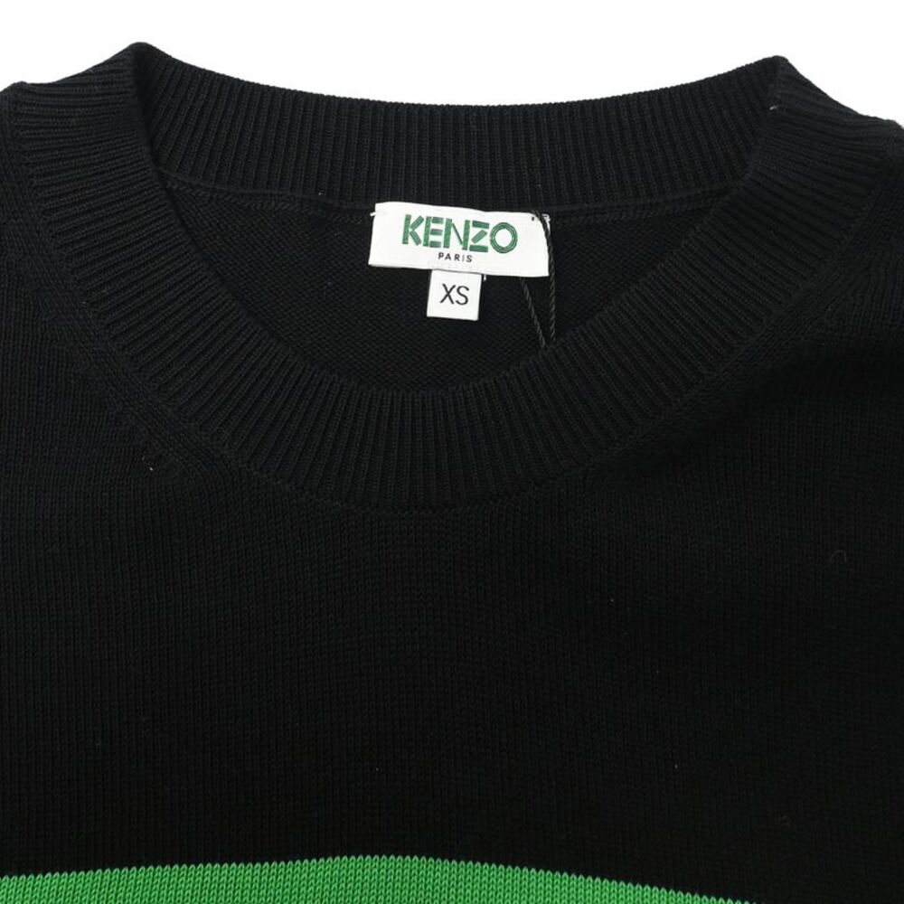 Kenzo Logo Knit Crew Neck Long Sleeve Sweater in Black Cotton - Picture 5 of 5